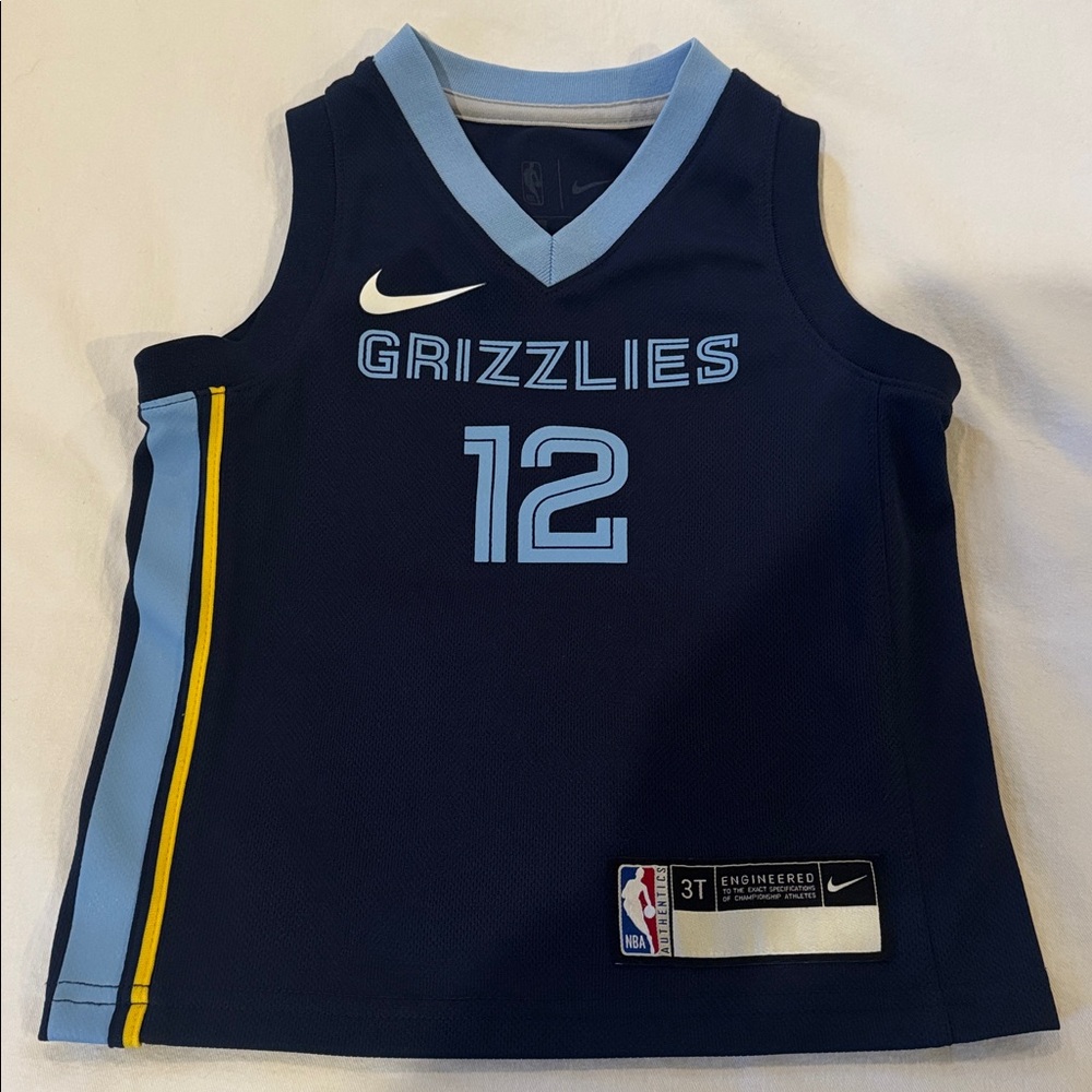 Nike Grizzlies Kids Jersey “#12 Morant”  - Navy Blue